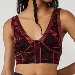 Free People Velvet Floral Bralette Top